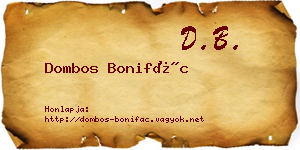 Dombos Bonifác névjegykártya